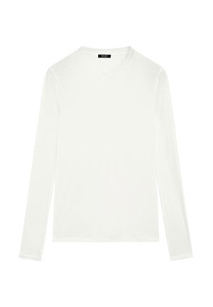 Massimo Dutti SEMI-SHEER WITH COLLAR DETAIL - Longsleeve - white