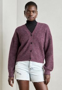 Scotch & Soda FUZZY RELAXED CARDIGAN - Ζακέτα - berry melange
