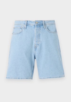 Gaiši zili džinsu šorti ar klasisku piegriezumu, pieciem kabatām, pogu aizdari un šūtu maliņu. Izturīgs audums ar gludu tekstūru.