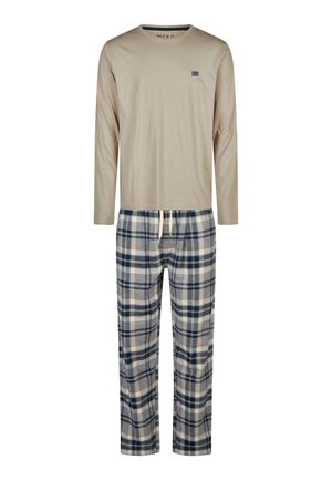 SET - Nattøj sæt - grau navy kariert