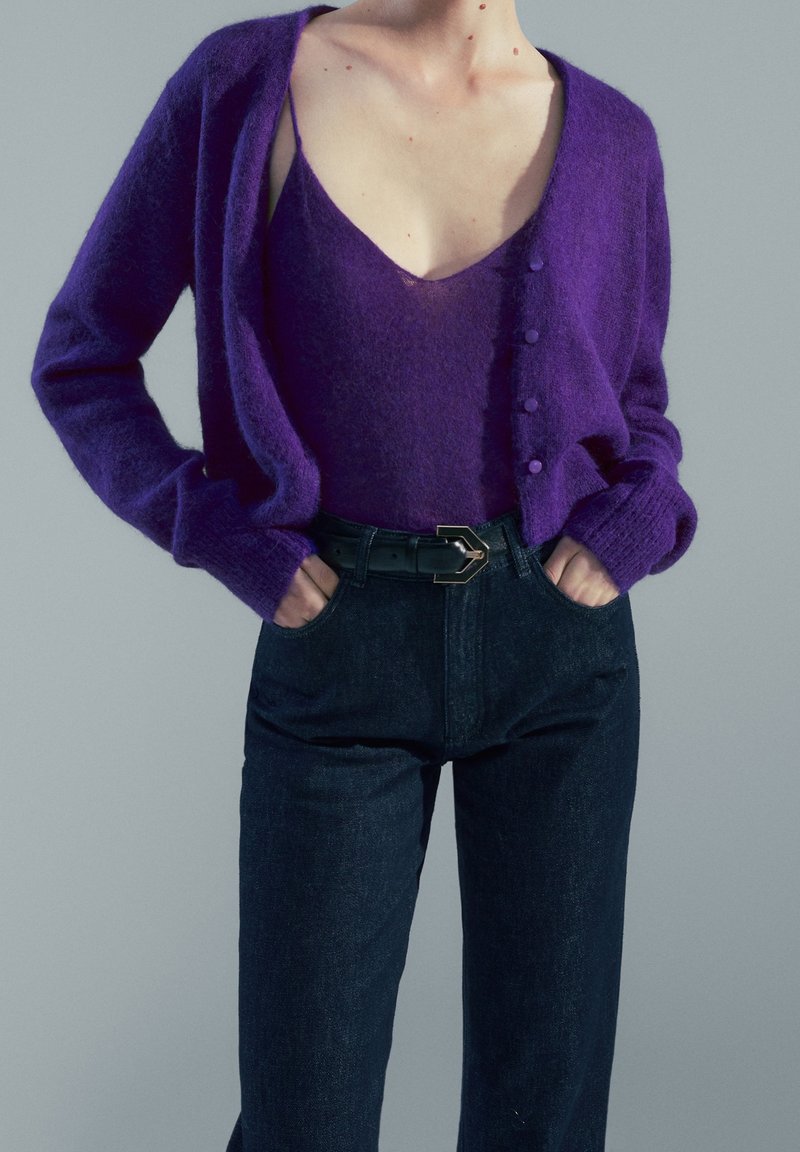 Massimo Dutti Cardigan - dark purple