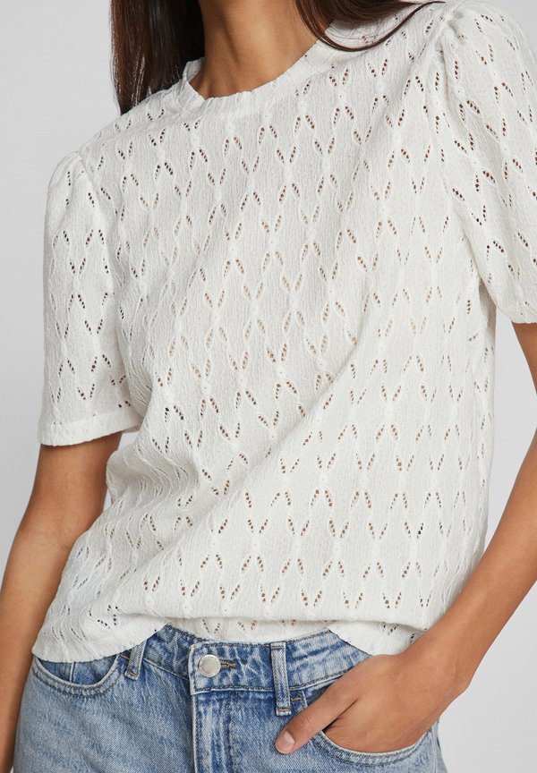 VIKARLA HIGH NECK  - Print T-shirt - cloud dancer2