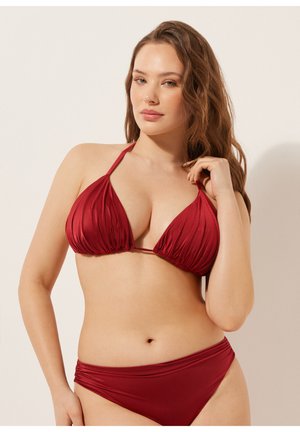 Calzedonia, SHINY SATIN TRIANGLE - Top de bikini - red