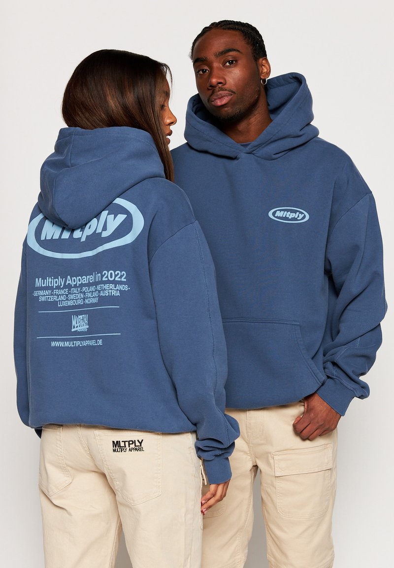 Multiply Apparel CIRCLE Hoodie dark denim strike washed/blauw