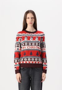 VILA VISNOWMAN CHRISTMAS - Pulover - mars red