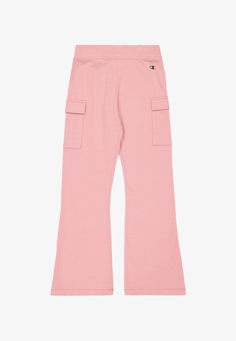 Roze sweatpants van zachte stof, met een elastische tailleband, twee zijvakken en een uitlopende onderkant.