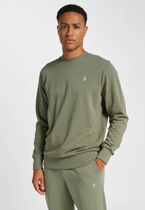 HMLPULSE CO CREWNECK - Sweatshirt - deep lichen green