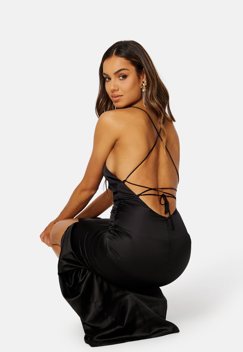 Bubbleroom RUSHED SATIN STRAP GOWN - Occasion wear - black - Zalando Bubbleroom RUSHED SATIN STRAP GOWN - Occasion wear - black - Zalando