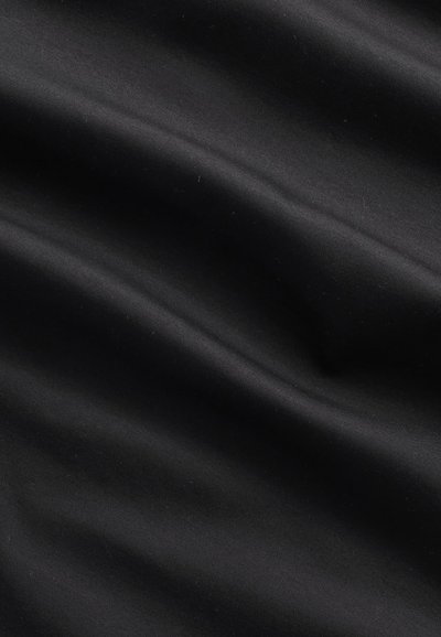 Black fabric with a smooth texture, featuring subtle waves and slight sheen. Consistent color without visible patterns or embellishments.