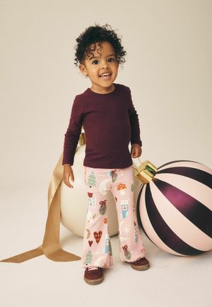 Next, CHRISTMAS RIBBED FLARE LEGGINGS - Bukser - pale pink