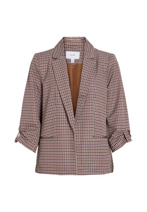 VILA, VINICE 3/4 LOOSE BLAZER - NOOS - Blazer - nuthatch aop:houndstooth port royale