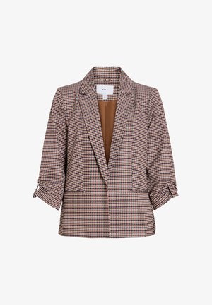 VILA, VINICE 3/4 LOOSE BLAZER - NOOS - Blazer - nuthatch aop:houndstooth port royale
