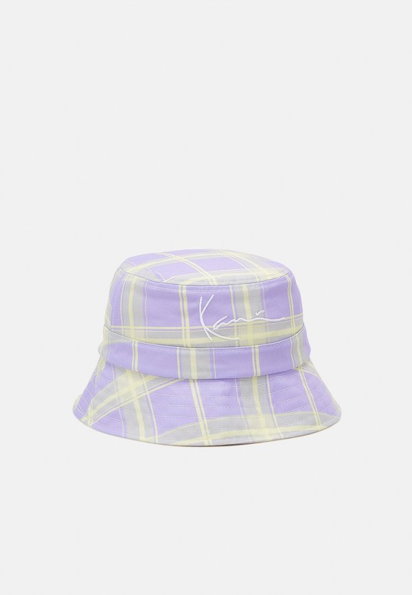 SIGNATURE REVERSIBLE CHECK BUCKET HAT - Hat - purple2