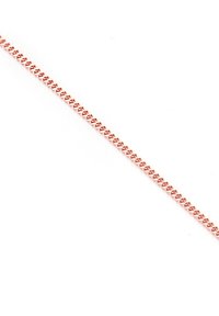 Metallist kett-kaelakee keerutatud lülidega, millel on roosakulla viimistlus, sile tekstuur ja ühtlane kuju kogu pikkuses.