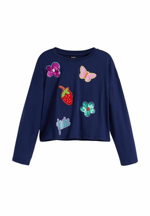 WITH APPLIQUE SHAPES - Långärmad tröja - blue