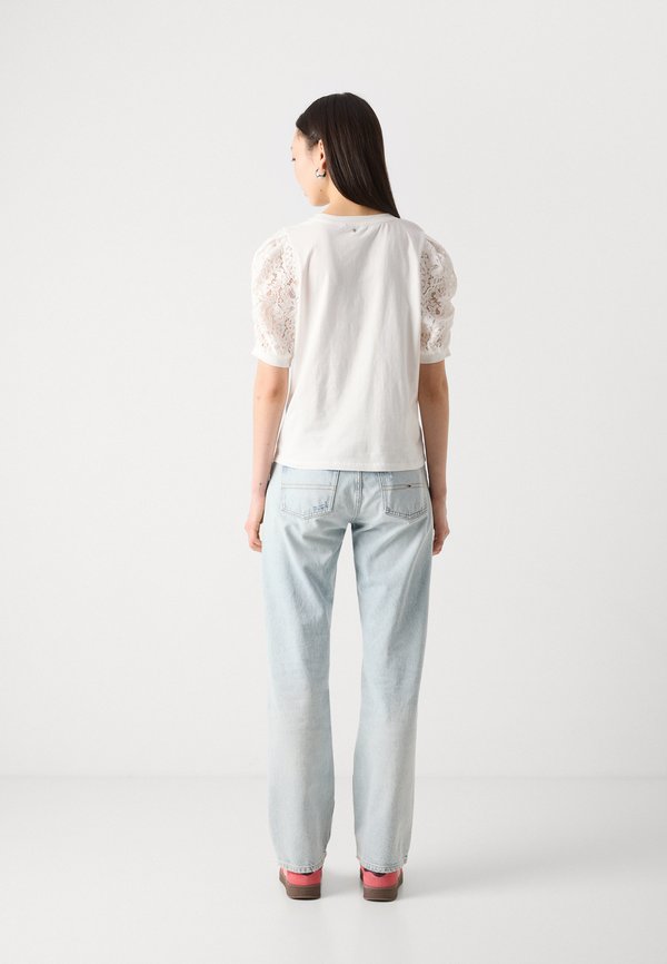 PUFF SLEEVE CREW NECK TEE - Print T-shirt - ivory3