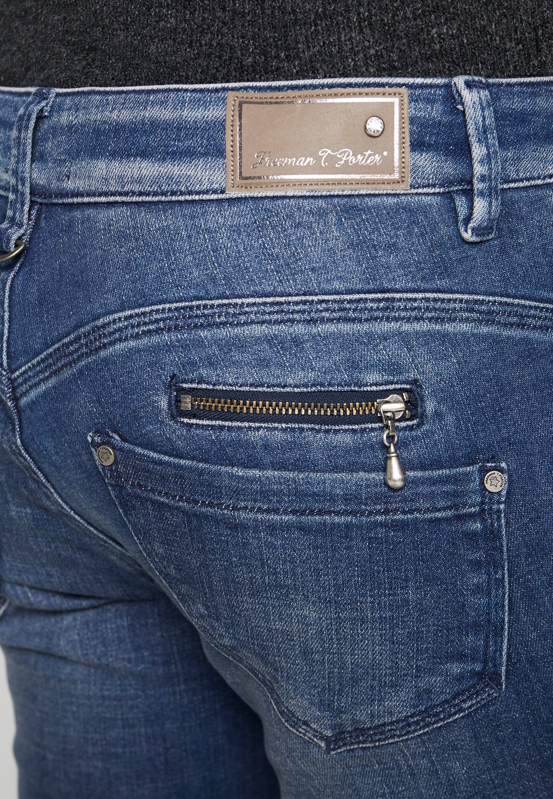 Freeman T. Porter Jeansy Skinny Fit/szaroniebieski - (Pre
