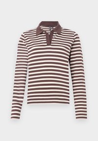PCDINNA V NECK COLLAR - Long sleeved top - chicory coffee/cloud dancer