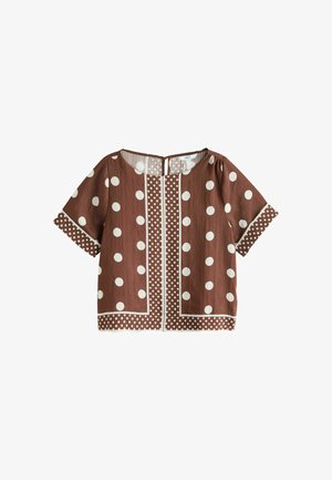 Next, NEXT - Blouse - chocolate brown ecru polka dot