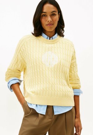 TEXTURED GRAPHIC  - Pullover - zesty yellow