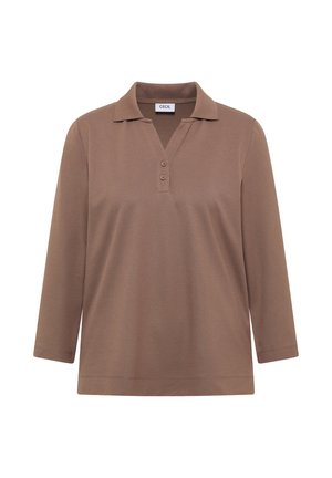 Cecil, 3/4-SLEEVE POLO SHIRT WITH BUTTON DETAIL - Polo - cocoa taupe
