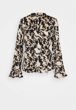 Vero Moda VMLILLIAN NORA TIE TOP  - Μπλούζα - oetmeal aop nora
