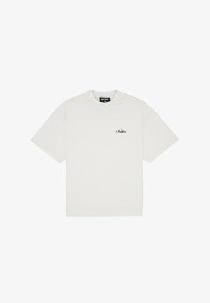 Witte katoenen t-shirt met een ronde hals en korte mouwen. Kenmerkt zich door een klein geborduurd logo op de borst en een ontspannen pasvorm.