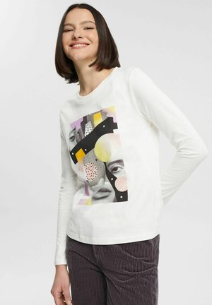 LONGSLEEVE MIT PRINT - Bluzka z długim rękawem - off white