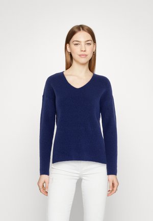 ONLY ONLCAMILLA V-NECK L/S PULLOVER KNT NOOS - Pullover - bluing/melange