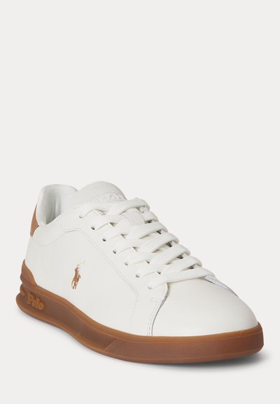 Polo Ralph Lauren HERITAGE COURT II LEATHER SNEAKER - Αθλητικά παπούτσια - white/tan