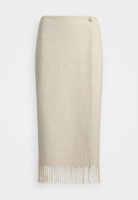 FRINGE HERRINGBONE WRAP SKIRT - Maxisukňa - cream