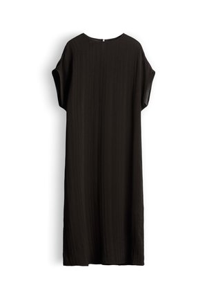 someday., SLIM CRINKLED TEXTURE - Robe de jour - dark truffle