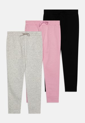 UNISEX 3 PACK - Joggebukse - black/mottled light grey/pink