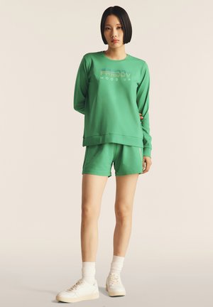 GIROCOLLO CON PERLINE SUL FRONTE - Sudadera - bright green