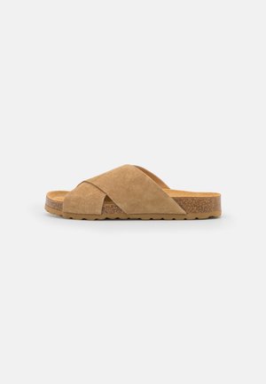 Pantolette flach - taupe