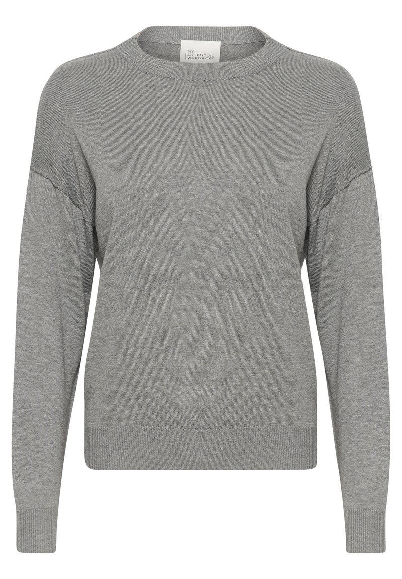 My Essential Wardrobe Trui donkergrijs gemêleerd