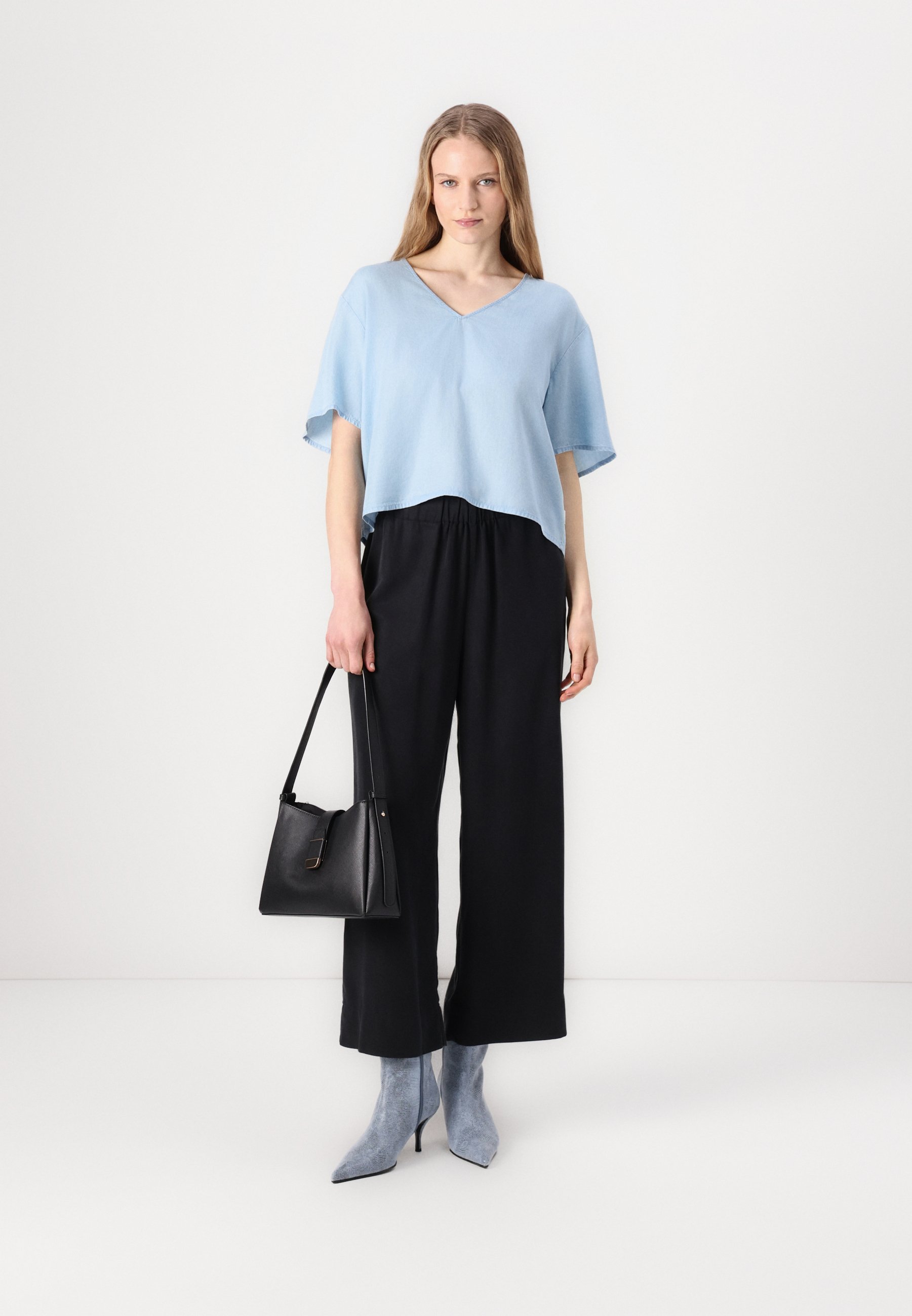売れ筋商品|||トム テイラー デニム シャツ レディース トップス V NECK - Blouse - light stone bright blue denim トム テイラー デニム レディース シャツ トップス V NECK