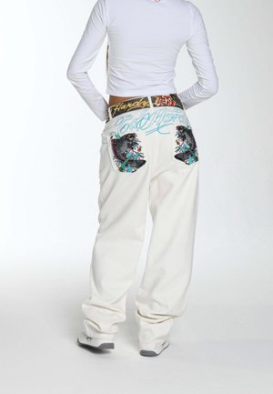 Ed Hardy KOI ISLAND  - Relaxed fit jeans - white