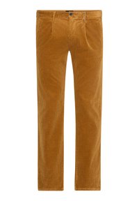 Brambeje Hosen aus Baumwolle mit geradem Schnitt, vertikalen Rippungen, zwei Vordertaschen und einem Knopfverschluss an der Taille.
