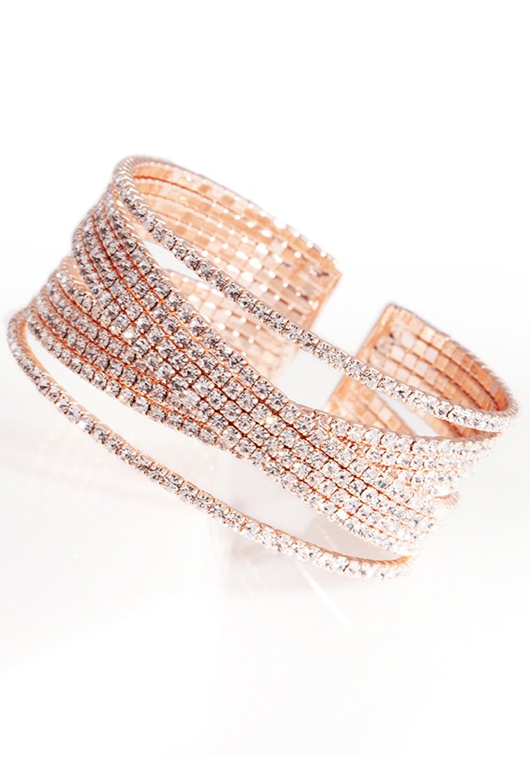 Lovisa DIAMANTE WIDE LAYERED CUFF Armband gold coloured/goldfarben