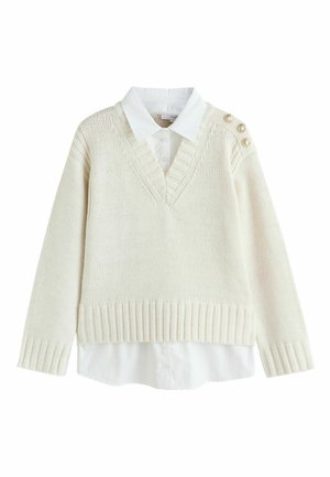 REGULAR FIT - V-NECK LAYER  - Pulóver - ecru