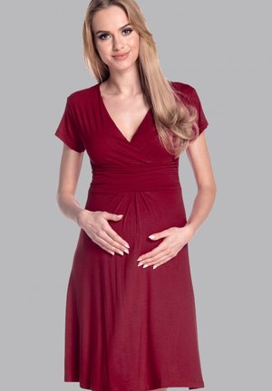 Day dress - bordowy