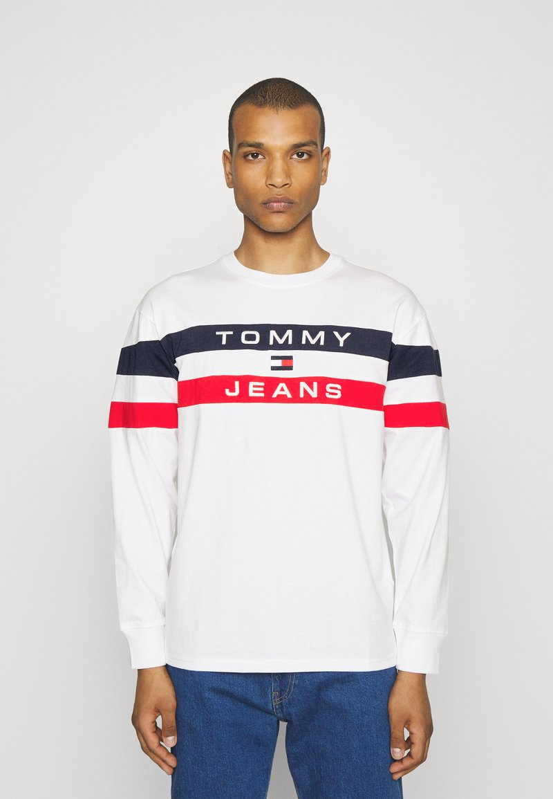 Tommy Jeans COLORBLOCK TEE Long sleeved top white Zalando.co.uk