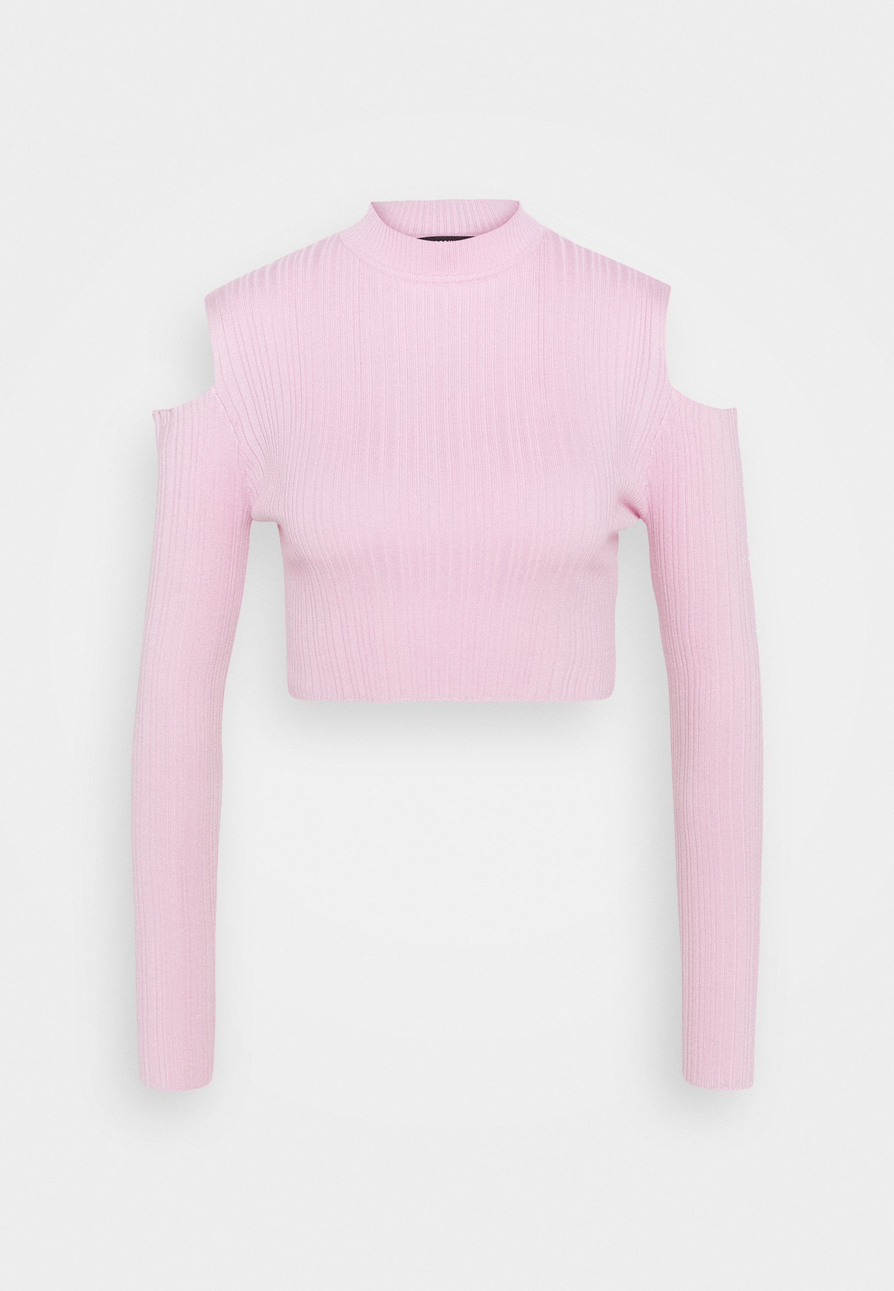 Missguided Petite CUT OUT SHOULDER Trui pinkdonkerroze Missguided ONE SHOULDER Trui greyGrijs Zalando.nl