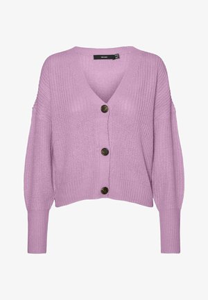 Vero Moda VMLEA V-NECK CUFF - Adīta jaka - pastel lavender