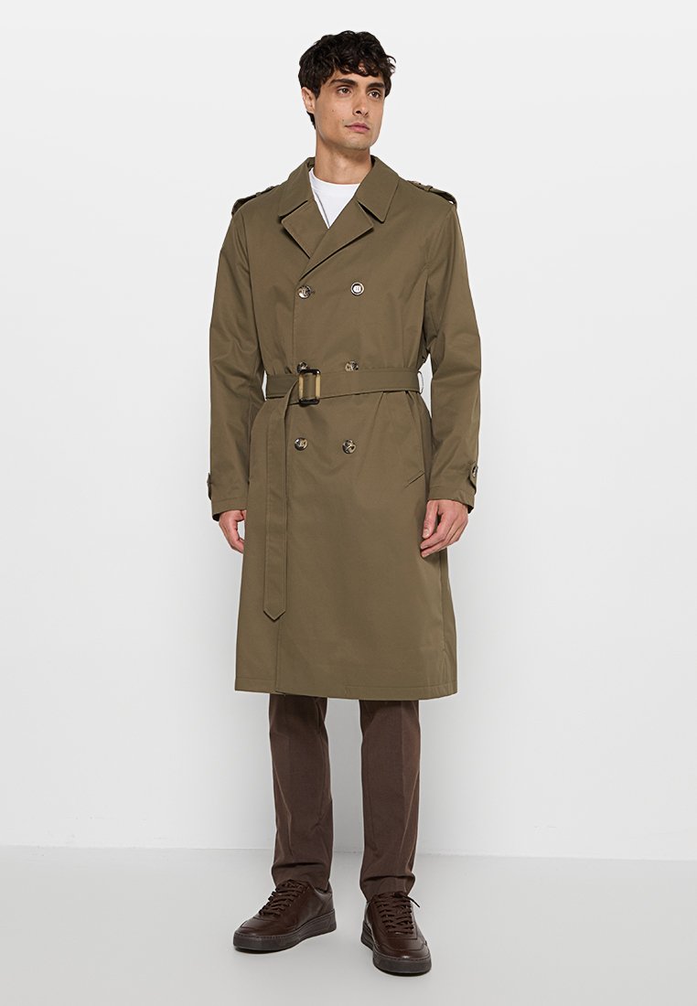 dreimaster Trenchcoat olijfgroen