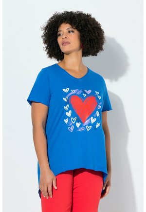 A-LINIE HERZ-MOTIV ROLLKANTEN HALBARM - T-shirt con stampa - blue