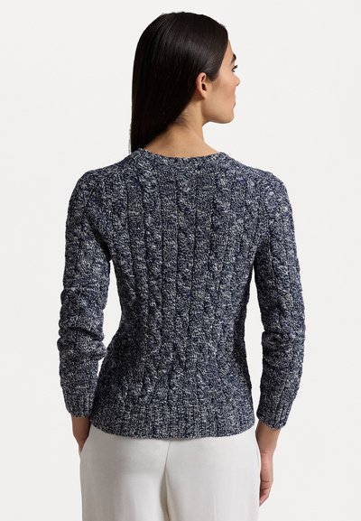 Polo Ralph Lauren CABLE-RAGG-KNIT COTTON CREWNECK SWEATER - Džemperis - refined navy/cream