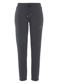 Donkergrijze trainingsbroek van een katoenmix, met een verstelbare tailleband, een tapered ontwerp van de pijpen en een klein logo-detail aan de voorkant.