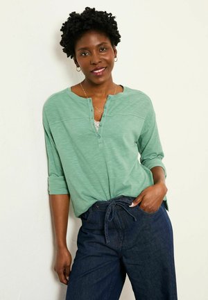 REGULAR FIT - HENLEY - Langarmshirt - jade green